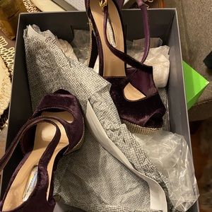 H by Halston velvet platform heels